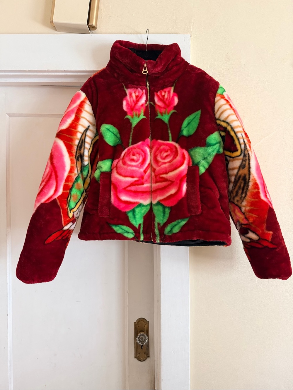 EQUIHUA Virgen de Guadalupe Cobija Jacket XL Virgin Mary Roses Made USA